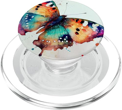 Butterfly Watercolor Illustration PopSockets PopGrip for MagSafe - style: Magnetic PopGrip