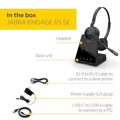 Jabra Engage 65 SE (Second Edition) Wireless Dual-Ear Headset, Black - style: Dual-Ear