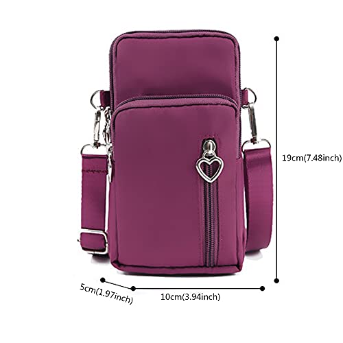 Women Crossbody Cell Phone Purse Case Armband Bag for iPhone 12 13 Mini 14 15 Plus 11 Pro Max Google Pixel 6a 7a 8a 6 7 8 Pro - color: Purple