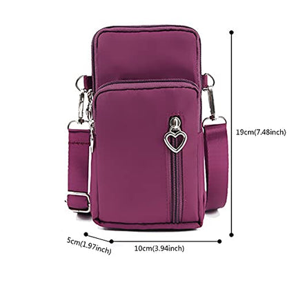 Women Crossbody Cell Phone Purse Case Armband Bag for iPhone 12 13 Mini 14 15 Plus 11 Pro Max Google Pixel 6a 7a 8a 6 7 8 Pro - color: Purple