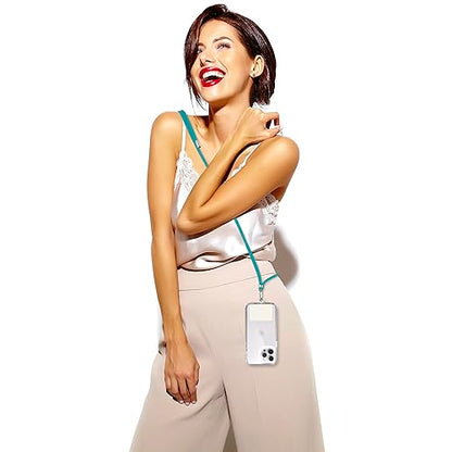 TBOC 2X Cell Phone Lanyard [Turquoise] - Comfortable Universal Smartphone Lanyard - Easy to Use Neck Phone Holder [White Ice Patch] - Adjustable Length Phone Strap Crossbody - Fits All Mobile Phones - color: Turquoise