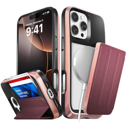 VENA vCommuteX for iPhone 16 Pro Max Wallet Case, Red - color: MagSafe Compatible - Red, size: iPhone 16 Pro Max