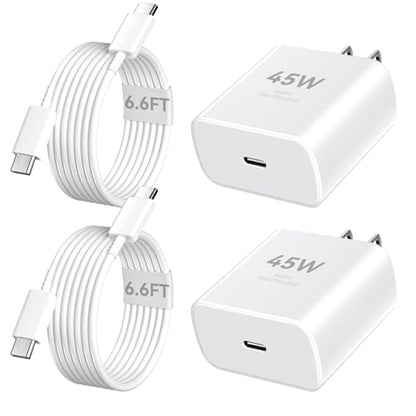 Phone 17 16 Pro Max Charger Fast Charging, 45W Super Fast USB C Charger Block with 6.6FT Charging Cable for 17 16 Pro Max/17 16 Pro/16 Plus,15 Pro Max/15 Pro/16, Android Phone - color: white, size: 6.6 Ft