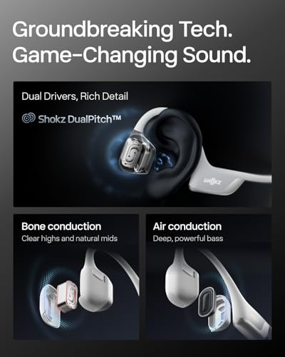 SHOKZ OpenRun Pro 2 Mini Bone Conduction Bluetooth Sport Headphones, Silver - color: Silver, size: Mini