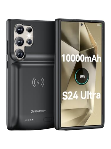 NEWDERY Battery Case for Samsung S24 Ultra,10000mAh Charger Case | Qi wireless Charging,18W Fast Recharging,Portable Rechargeable Battery Pack for Galaxy S24 Ultra 6.8" - size: for S24 Ultra