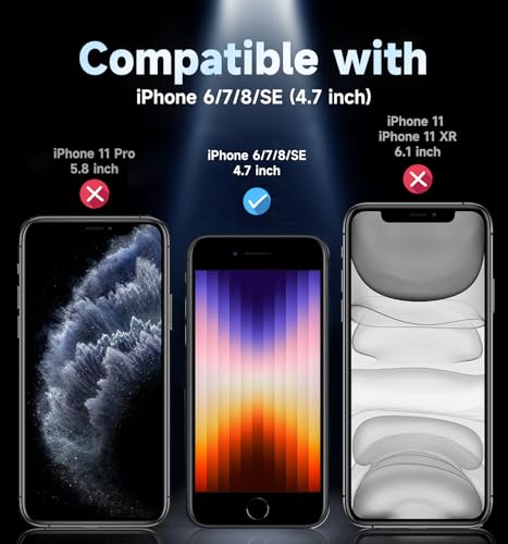 MAGIC JOHN 2 Pack Screen Protector for iPhone SE 3/SE 2 (2022/2020 Edition), iPhone7/8/6 Tempered Glass, Auto Dust-Elimination, Bubble Free, Easy Installation - size: iPhone 6/7/8/SE 4.7inch