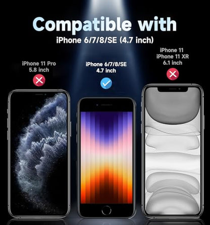 MAGIC JOHN 2 Pack Screen Protector for iPhone SE 3/SE 2 (2022/2020 Edition), iPhone7/8/6 Tempered Glass, Auto Dust-Elimination, Bubble Free, Easy Installation - size: iPhone 6/7/8/SE 4.7inch