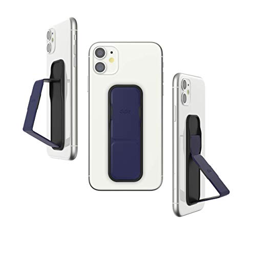 CLCKR Cell Phone Grip and Expanding Stand, Universal Phone Grip Holder for iPhone 15 Pro, Pro Max, Plus, 14 & 13 Models, Samsung Phones, Tablets and More, Smooth Blue