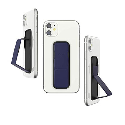 CLCKR Cell Phone Grip and Expanding Stand, Universal Phone Grip Holder for iPhone 15 Pro, Pro Max, Plus, 14 & 13 Models, Samsung Phones, Tablets and More, Smooth Blue