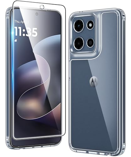 FNTCASE for Moto G 2026/2025 Case: for Moto G Play 2026 Clear Phonecase | Screen Protector, Anti Yellowing, Military Grade Drop Protection Cover, Shockproof Protective Bumper, Transparent Phonecase - color: B-Clear, size: for Moto G 2026/2025/Play2026 (6.