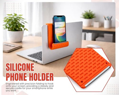 Silicone Phone Holder, 7.9In Flexible Bendable Phone Stand, Orange - color: Orange