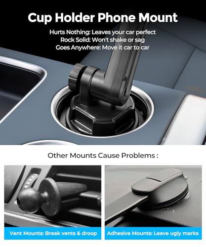 Dual MagSafe Cup Holder Phone Mount, Adjustable for iPhone 12-18 - color: Double Magsafe