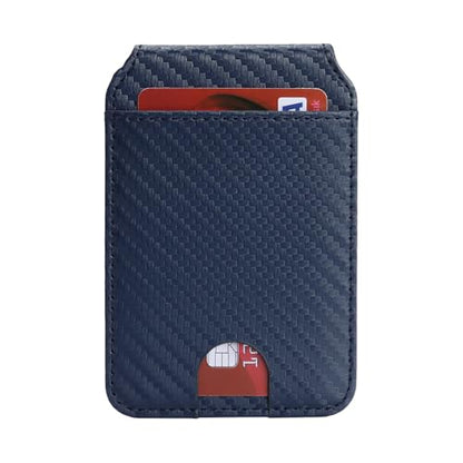 Ｈａｖａｙａ Carbon Fiber Wallet Case for iPhone 16 - Blue | Carbon fiber, detachable wallet, 5-card slots & kickstand, MagSafe 15W fast charge, raised bezels - color: Blue
