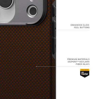 URBAN ARMOR GEAR UAG Designed for iPhone 17 Pro Case Fibr Armr - Compatible with MagSafe Military Grade Protective Cover, Solar Flare/Charcoal - color: Fibr Armr - Solar Flare/Charcoal