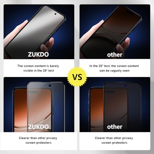 2 Pack for iPhone 17 6.3" Matte Privacy Screen Protector Anti-glare Anti-spy Tempered Glass Film Anti-fingerprint Easy Installation - size: iPhone 17