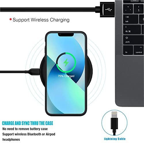 Battery Case for iPhone 13, Full Encircle 10000mAh High Capacity Rechargeable Portable Charger Case Extended Battery Pack Compatible with iPhone 13 (6.1 inch) Wireless Charging Case with Carplay-Black - size: iPhone 13 (6.1 inch)