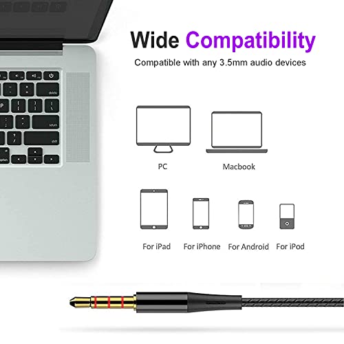 Wired Headphones with Microphone Pack of 6, in-ear Earbuds 3.5mm(Black) - color: Black