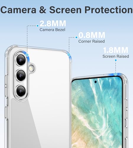Vakoo Clear Case for Samsung Galaxy S23 EF 5G, Anti-Yellowing | Hard Back with Military-Grade Drop Protection, Wireless Charging Compatible - color: Transparent, size: S23 FE