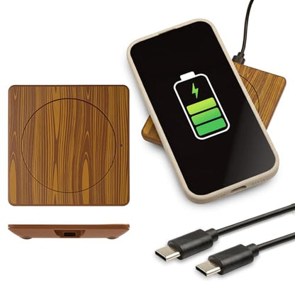 Thinking Gifts 15W Magnetic Wireless Charger, Charging Pad - Wood - color: Wood
