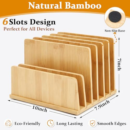Unittype Bamboo Multi Device Organizer, 6 Slots