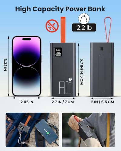 80000mAh Power Bank, 30W QC 3.0 Fast Charging Portable Charger - size: 80000mAh