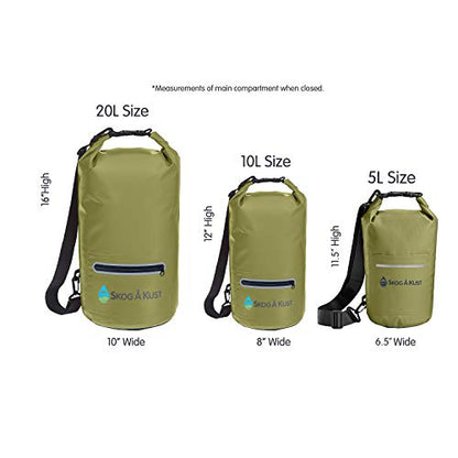 Skog Å Kust DrySak Roll Top Waterproof Bag, 5, 10 & 20 Liter - color: Army Green, size: 5 Liter
