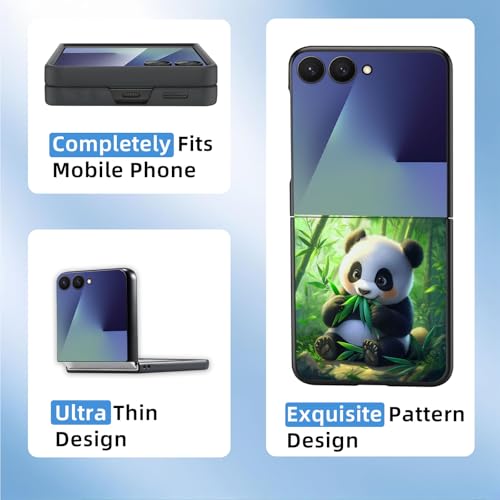 for Z Flip 7 Case Ultra Thin 1.2mm Matte Hard PC Phone Cover- Anti-Scratch Anti-Fingerprint Slim Fit Shockproof Protection Cover for Samsung Galaxy Z Flip 7 Case,Panda Bamboo - color: Panda Bamboo