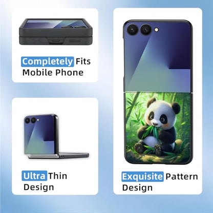 for Z Flip 7 Case Ultra Thin 1.2mm Matte Hard PC Phone Cover- Anti-Scratch Anti-Fingerprint Slim Fit Shockproof Protection Cover for Samsung Galaxy Z Flip 7 Case,Panda Bamboo - color: Panda Bamboo