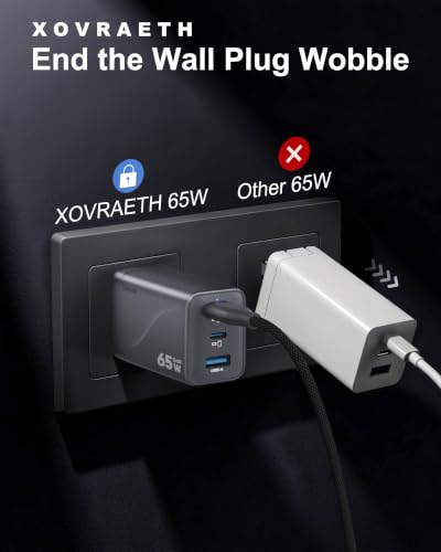 Super Fast 65W GaN USB-C 3-Port Foldable Charger for Samsung S26 Ultra/S26/S26+/S25 Ultra/S25/S24 Ultra/S24/S23 Ultra/S22 Ultra, iPhone 17/16/15/14/13/12, MacBook Pro/Air & iPad Pro(Silver Gray) - color: 5Silver Gray S