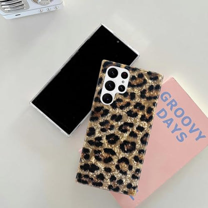 J.west Galaxy S22 Ultra Case 5G 6.8-inch, Phone Case S22 Ultra, Soft Sparkly Leopard Print Pearly Thinfoil Animal Design Women Girl Protective Case Phone Cover Compatible with Samsung S22Ultra - color: Wild Cheetah
