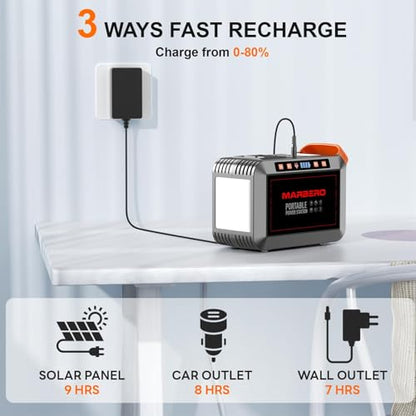 MARBERO 148Wh Solar Generator with Panels Included Solar Panel Kit 40W - color: Light Red Black