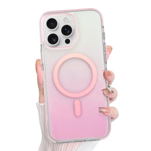 Bonoma for iPhone 13 Pro MaxCase Crystal Clear Back Iridescent -Pink | Gradient Magnetic Support for MagSafe Slim Shockproof Case, High-Duty Protection for Phone Cover - color: Pink Gradient, size: iPhone 13 Pro Max