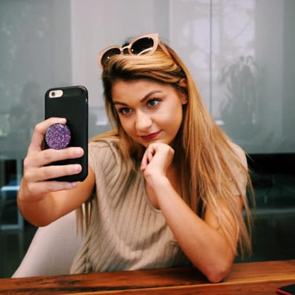 Magnetic Retractable Phone Stand, Phone Grip, Suitable for Round Foldable Phones and Tablet Accessories - Transparent ShinePowder (Magnetic Fuchsia) - color: Magnetic fuchsia