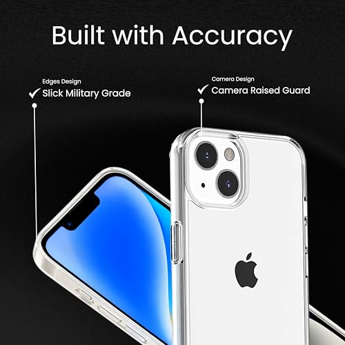 For iPhone 13 Case Clear & iPhone 14 Clear Case 6.1", Anti Yellowing for Clear Phone Case iPhone 13 & 14, Transparent Shockproof Drop Protection,Compatible with Apple 13/14 & Magsafe Wireless Charging - color: Transparent