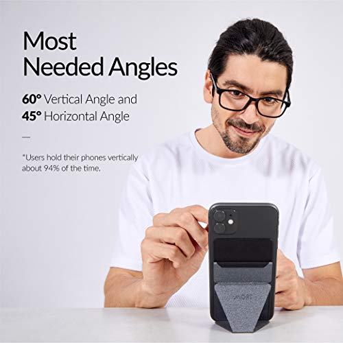MOFT Adhesive Card Holder for Android, iPhone and Most Smartphones, 2 Viewing Angles, Slim Phone Stand (Starry Grey) - color: Starry Grey
