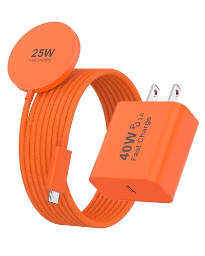 25W Magnetic Wireless Charger Apple Mag Safe Charger [Apple MFi Certified] - color: Orange, size: 4FT
