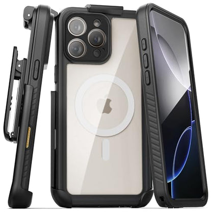 Encased Waterproof Belt Case for iPhone 16 Pro Max with Camera Control Button [Military Grade] IP-68 Full-Body Cover and Holster Clip, (Compatible with MagSafe) - size: iPhone 16 Pro Max