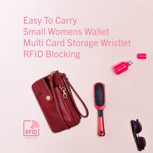 Mundi Jacqui RFID Crossbody Wallet for Women, Vegan Leather Small Travel Handbag with Phone Holder, Compact Organizer with Card Slots and Removable Strap, Vacation Purse in Brown Sugar - color: Brown Sugar
