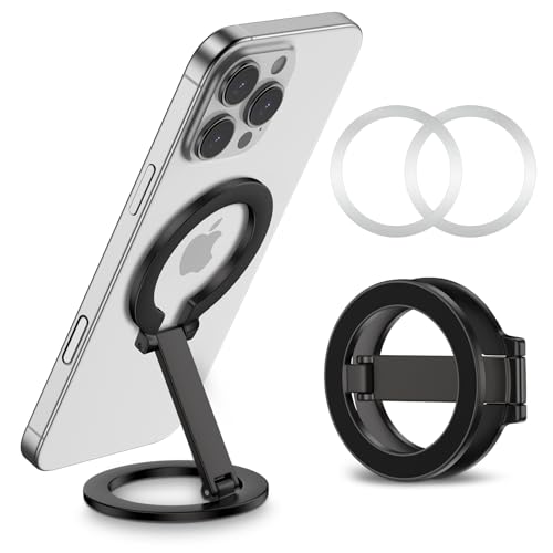 Dual-Side Magnetic Phone Grip for MagSafe, Phone Ring Holder Removable - color: Black2