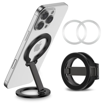 Dual-Side Magnetic Phone Grip for MagSafe, Phone Ring Holder Removable - color: Black2