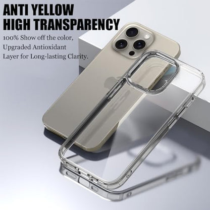 for iPhone 15 Pro Max Case,[Anti-Yellowing] [Military-Grade Protection] Anti-Scratch Transparent Back Slim Shockproof 15 Pro Max Phone Case 6.7 inch (Gray) - color: Gray