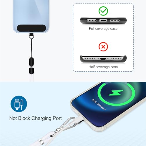 takyu Phone Lanyard, 2 Pack Adjustable CellPhone Lanyard Crossbody Neck Strap and 2 Pack Phone Wrist Strap with Tether Tabs for iPhone Android Smartphones White Black - color: White + Black
