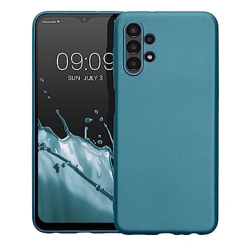 kwmobile Case Compatible with Samsung Galaxy A13 4G Case - Soft Slim Metallic TPU Silicone Cover - Metallic Caribbean Blue - color: Metallic Caribbean Blue, size: Galaxy A13 4G