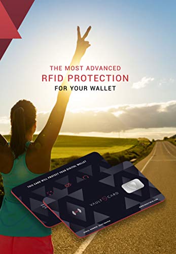 VAULTCARD RFID Blocking Card, NFC Jamming, Protects Wallet and Passport | Vaultskin Patented Multi-Card Defense, superior military-grade 13.56 MHz signal blocker, no battery or credit sleeves needed