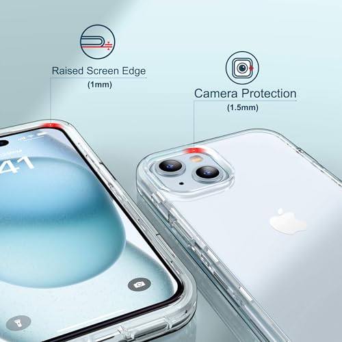 ULAK Compatible with iPhone 15 Plus Case (Clear) | Heavy Duty Dual Layer Shockproof Women Men Transparent Protective Phone Cover for iPhone 15 Plus 6.7 inch 2023 - color: HD Clear