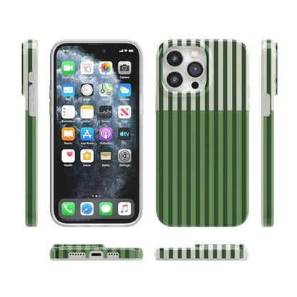 Casely iPhone 14 Pro Case | Clubhouse | Fairway Stripes | Compatible with MagSafe | Classic Ultra Thin Design - color: Clubhouse | Fairway Stripes, size: Iphone 14 Pro