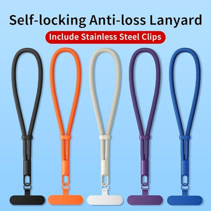 Anti Theft Phone Wrist Strap With 2 Metal Tether Tabs，Adjustable Wristlet & Hand Cell Phone Lanyard for Women and Men - color: Camel