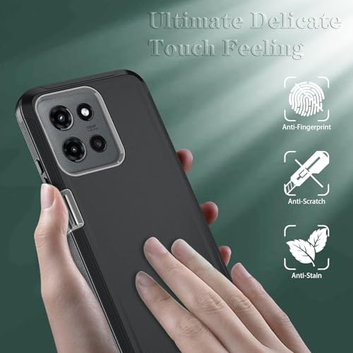Qinmay Phone Case for Motorola Moto G 2026/Moto G Play 5G 2026 Case with HD Screen Protector, Heavy Duty Shockproof & Dropproof 3-Layer Cover Phone Case,BlackGrey - color: BlackGrey