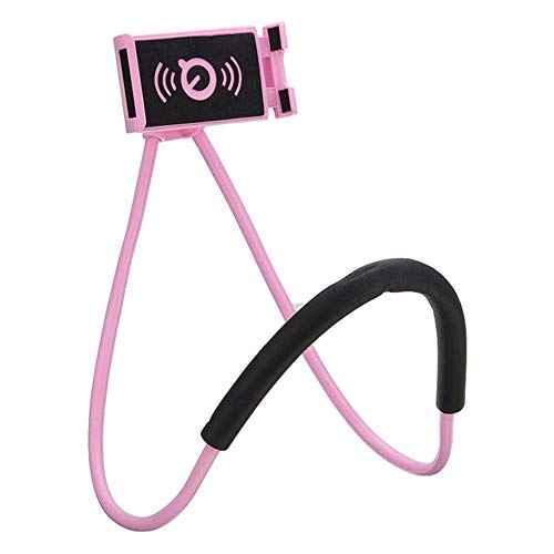 Universal Moblie Phone Stand,Lazy Cell Phone Holder&Neck Tablet Phone Mount - color: Pink
