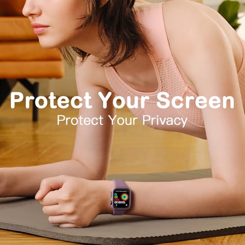 Adorve 8-Pack Privacy Case for Apple Watch SE 3 Screen Protector 40mm Series 6 5 4, Anti-Spy 9H Hardness Tempered Glass Film, Full Protective Face Covers, Slim Guard Bumper for iWatch 40mm Accessories - size: 40mm for SE Series 6/5/4